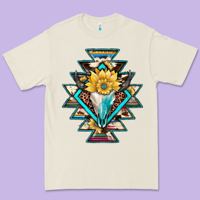 Cowhide Leopard Bull Skull Aztec Premium Tee Designed By Jahusdesignshop