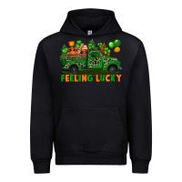 Black feeling lucky with gnomes on truck Urban Hoodie - FaDigitalArtStudio