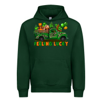 Forest Green feeling lucky with gnomes on truck Urban Hoodie - FaDigitalArtStudio