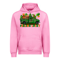 Fuchsia Pink feeling lucky with gnomes on truck Urban Hoodie - FaDigitalArtStudio