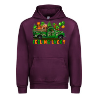 Mauve Wine feeling lucky with gnomes on truck Urban Hoodie - FaDigitalArtStudio
