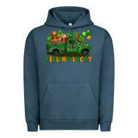 Pigment Midnight Navy feeling lucky with gnomes on truck Urban Hoodie - FaDigitalArtStudio