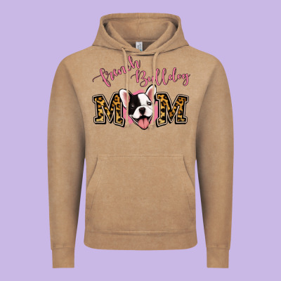 French Bulldog Mom Vintage Hoodie Designed By Jasminsmagicworld