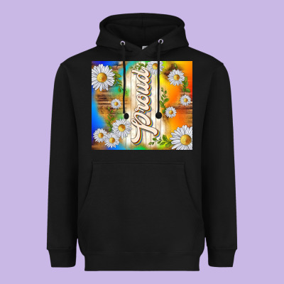 Proud With Daisies Heavyweight Hoodie Designed By Tumblerdesignbyshophia