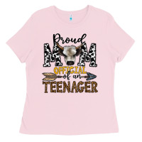Bubblegum Pink proud mom official of an teenager Ladies Tee - CowhideDigitalArt