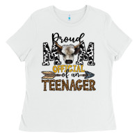 White proud mom official of an teenager Ladies Tee - CowhideDigitalArt
