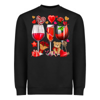 Valentines Day Wine Glasses Heavyweight Sweatshirt | Teevron