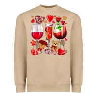 Mushroom valentines day wine glasses Heavyweight Sweatshirt - NancyCooperArtShop