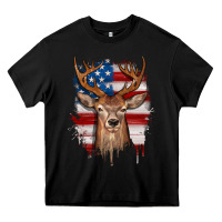 Black deer american flag Heavy Core Tee - JahusDesignShop