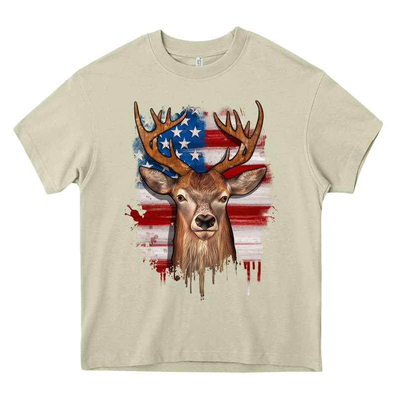 Deer American Flag Heavy Core Tee by JahusDesignShop | Teevron