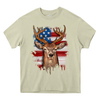 Mossy deer american flag Heavy Core Tee - JahusDesignShop