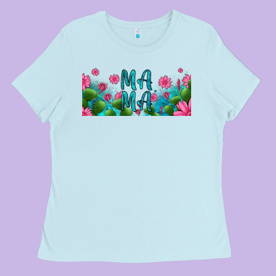Cactus And Flowers Mama Libbey Glass Ladies Tee Designed By Hra Design Shop