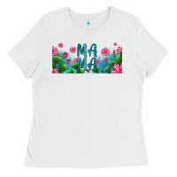 White cactus and flowers mama libbey glass Ladies Tee - HRA Design Shop