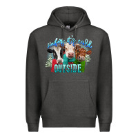 Charcoal Heather heifers its cold outside Premium Hoodie - CowGirlArtShop