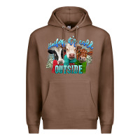Chestnut heifers its cold outside Premium Hoodie - CowGirlArtShop