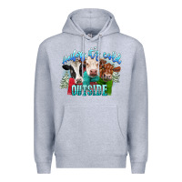 Heather Grey heifers its cold outside Premium Hoodie - CowGirlArtShop