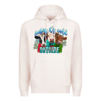 Pale Pink heifers its cold outside Premium Hoodie - CowGirlArtShop