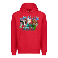 Red heifers its cold outside Premium Hoodie - CowGirlArtShop