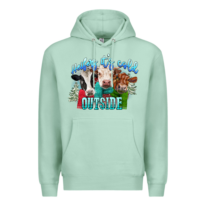 Heifers Its Cold Outside Premium Hoodie by CowGirlArtShop | Teevron