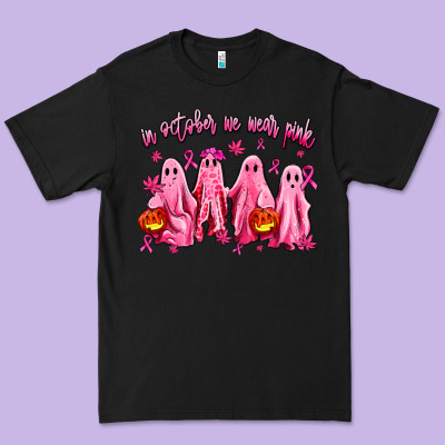 In October We Wear Pink Ghosts Premium Tee Designed By Adodesignshop