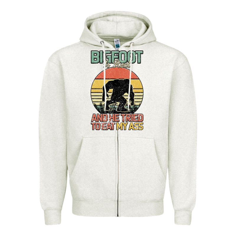 Bigfoot Is Real And He Tried To Eat My Ass Zipper Hoodie by Bettercallsaul | Teevron