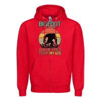 Red Bigfoot is real and he tried to eat my ass Zipper Hoodie - Bettercallsaul