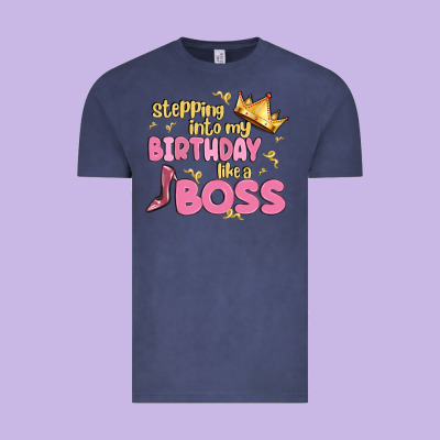 Birthday Boss Vintage Tee Designed By Maliassmallbusiness