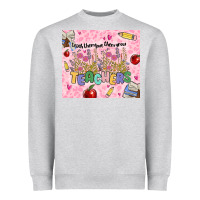 Heather Grey teachers teach them love them grow Heavyweight Sweatshirt - MaliasSmallBusiness