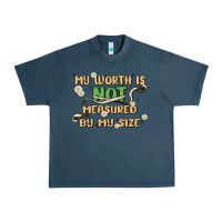 Midnight Navy my worth is not defined by my size Urban Heavy Tee - MaliasSmallBusiness