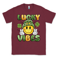Burgundy lucky vibes Classic Tee - MaliasSmallBusiness