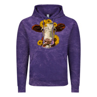 Cloud Purple hereford cattle sunflowers heifer Vintage Hoodie - Jasminsmagicworld