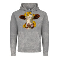 Cloud Rock hereford cattle sunflowers heifer Vintage Hoodie - Jasminsmagicworld