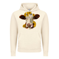 Vintage Artic hereford cattle sunflowers heifer Vintage Hoodie - Jasminsmagicworld