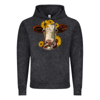 Vintage Black hereford cattle sunflowers heifer Vintage Hoodie - Jasminsmagicworld