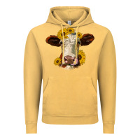 Hereford Cattle Sunflowers Heifer Vintage Hoodie | Teevron