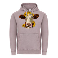 Vintage Zinc hereford cattle sunflowers heifer Vintage Hoodie - Jasminsmagicworld