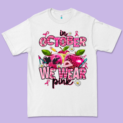 In October We Wear Pink Teachers Premium Tee Designed By Adodesignshop