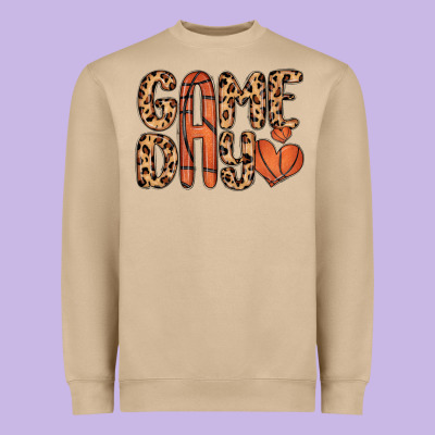Game Day Basketball Heavyweight Sweatshirt Designed By Maliassmallbusiness