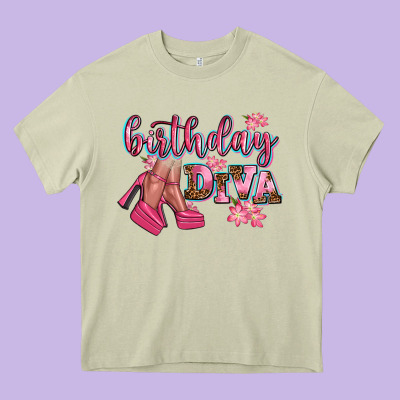 Birthday Diva Heavy Core Tee Designed By Adodesignshop