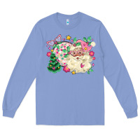 Colony Blue pink santa and disco ball with christmas tree Long Sleeve Tee - MaliasSmallBusiness