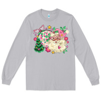 Moon Dust pink santa and disco ball with christmas tree Long Sleeve Tee - MaliasSmallBusiness