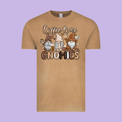 Coffee Time Gnomies Vintage Tee Designed By Maliassmallbusiness