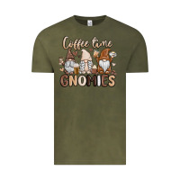 Vintage Olive coffee time gnomies Vintage Tee - MaliasSmallBusiness