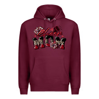 Burgundy cheer mom  maroon Premium Hoodie - CowGirlArtShop