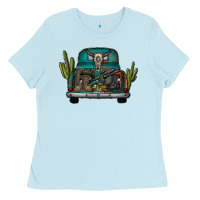 Baby Blue soldier truck Ladies Tee - CowhideDigitalArt