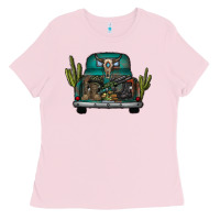 Bubblegum Pink soldier truck Ladies Tee - CowhideDigitalArt