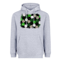 Heather Grey Soccer leopard glitter background Heavyweight Hoodie - HowdyJamesFarm