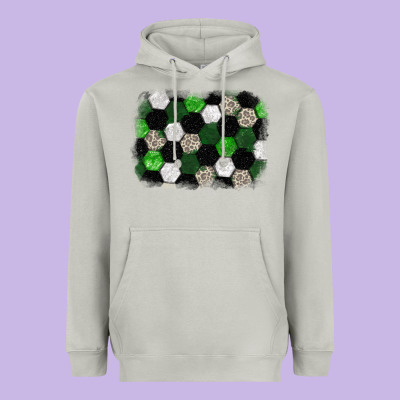 Soccer Leopard Glitter Background Heavyweight Hoodie Designed By Howdyjamesfarm