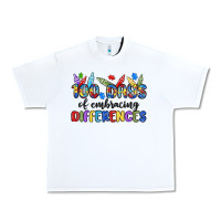 White 100 days of embracing differences Urban Heavy Tee - MaliasSmallBusiness