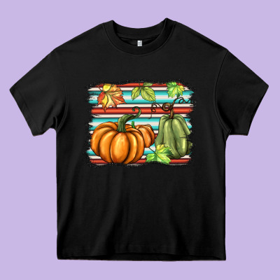 Fall Pumpkin  Background Heavy Core Tee Designed By Barkaloodesign